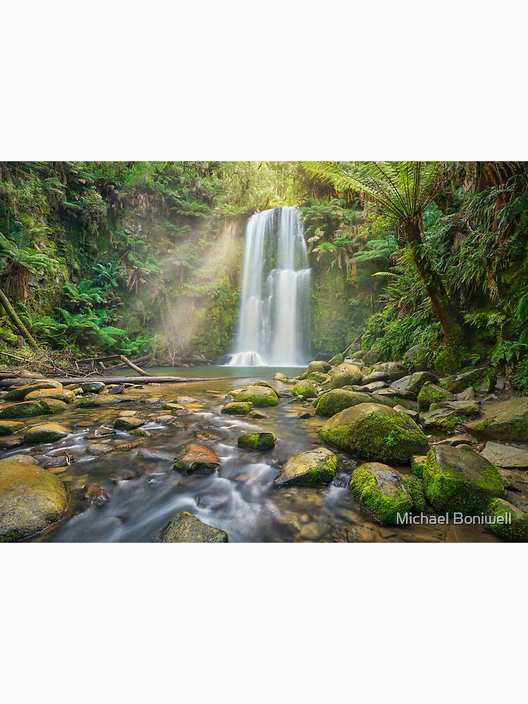 Thumbnail 2 of 2, Art Board Print, Beauchamp Falls, Otway National Park, Victoria, Australia designed and sold by Chockstone.