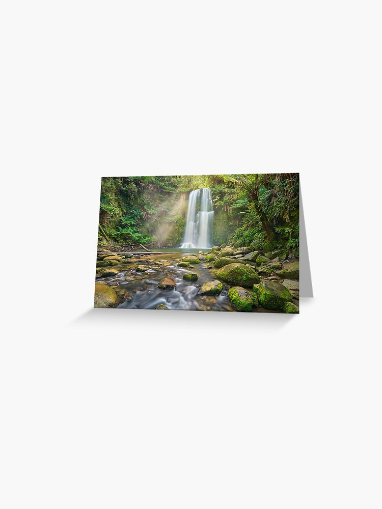 Thumbnail 1 of 2, Greeting Card, Beauchamp Falls, Otway National Park, Victoria, Australia designed and sold by Chockstone.