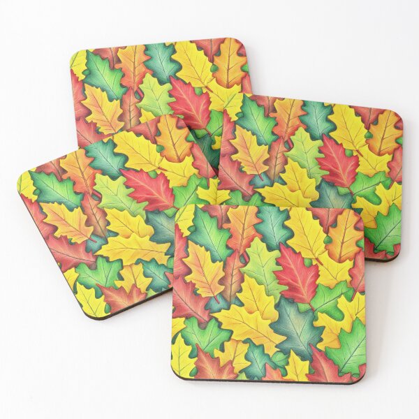 Item preview, Pattern with Colorful Oak Leaves, Capturing the Essence of Nature's Seasons.  designed and sold by twisted-dot.