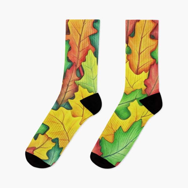 Item preview, Pattern with Colorful Oak Leaves, Capturing the Essence of Nature's Seasons.  designed and sold by twisted-dot.
