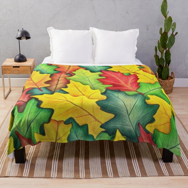 Item preview, Pattern with Colorful Oak Leaves, Capturing the Essence of Nature's Seasons.  designed and sold by twisted-dot.