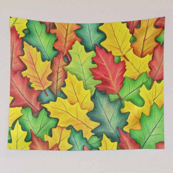 Item preview, Pattern with Colorful Oak Leaves, Capturing the Essence of Nature's Seasons.  designed and sold by twisted-dot.