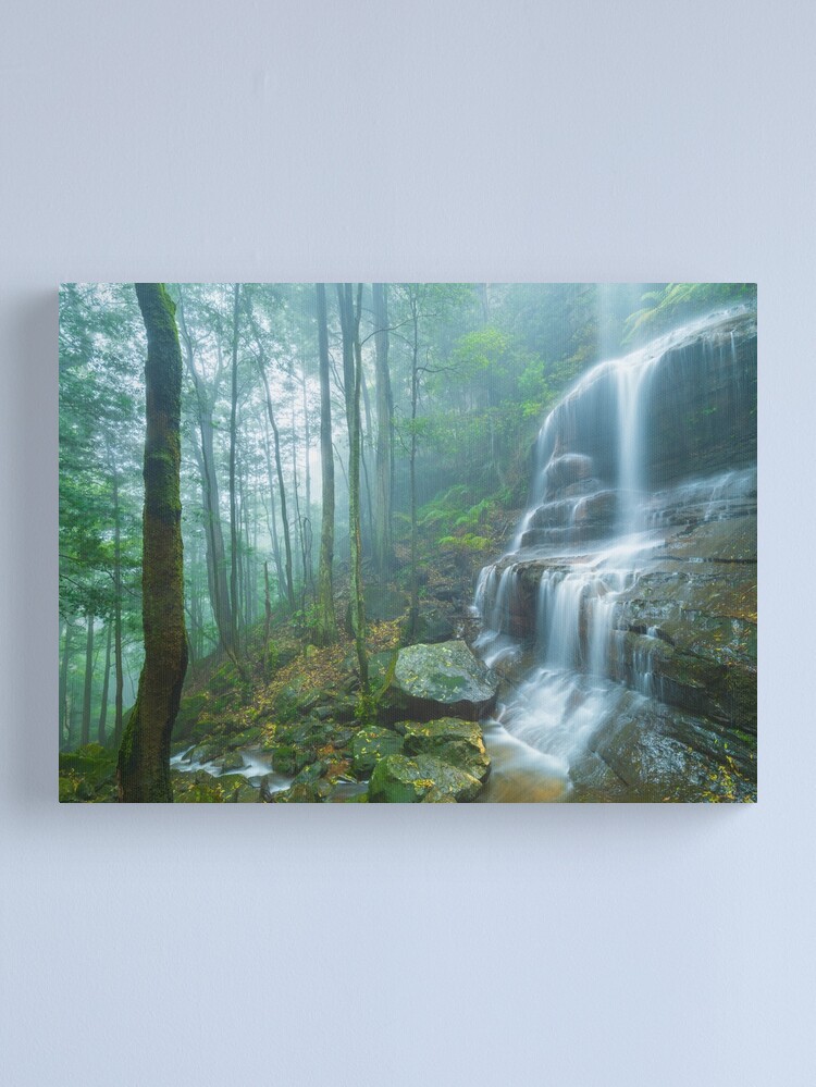 Thumbnail 1 of 3, Canvas Print, Witches Leap Falls, Katoomba, Blue Mountains, New South Wales, Australia designed and sold by Chockstone.