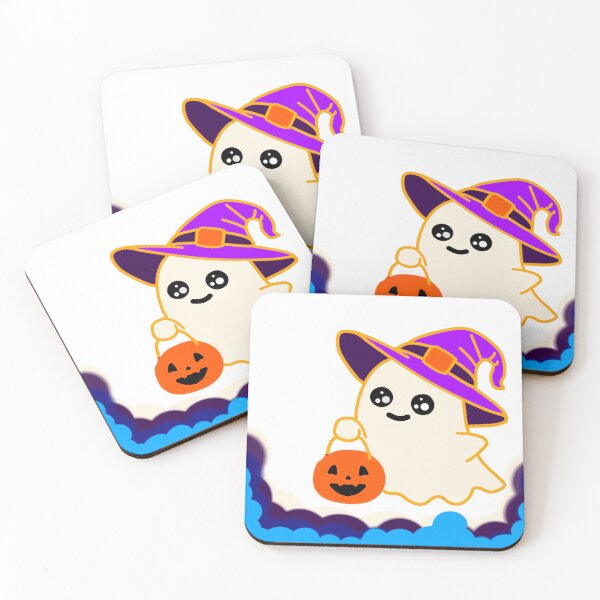 Item preview, Little ghost holding a pumpkin bag Halloween  designed and sold by siswhichsis.