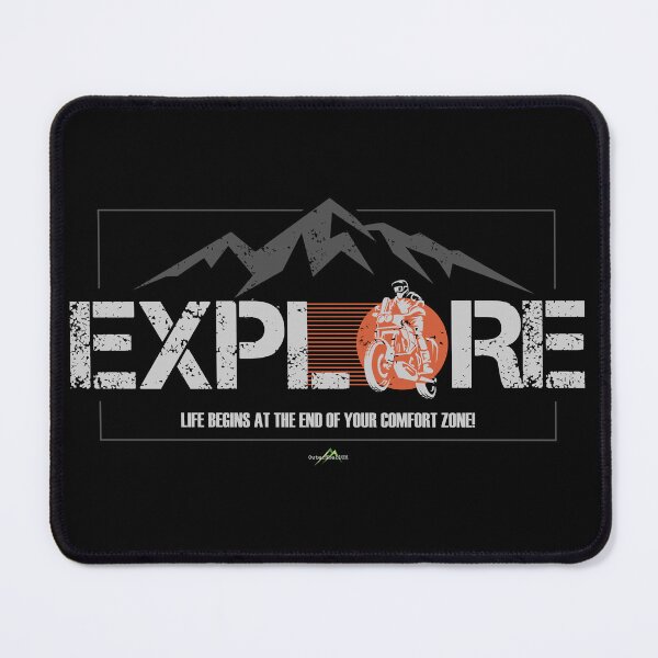 Item preview, Adventure Motorcycle Rider Explore Sticker T-Shirt 02 designed and sold by OuterShellUK.