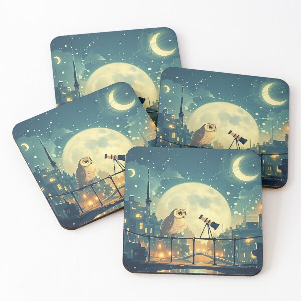Item preview, Astronaut Owls Night Sky designed and sold by cute-animals99.