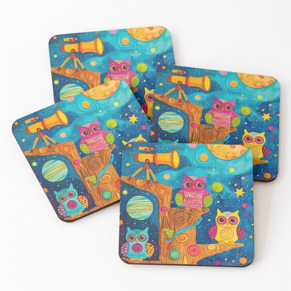 Item preview, Astronaut Owls Night Sky designed and sold by cute-animals99.