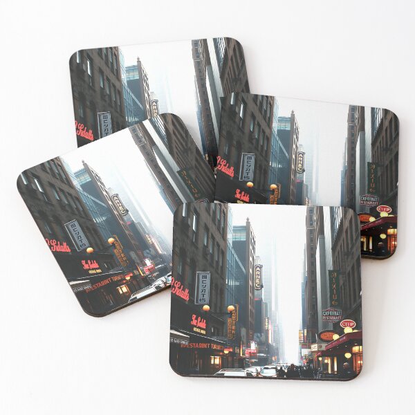 Item preview, Saturated vintage NYC cityscape, dark and mysterious designed and sold by mikaws.