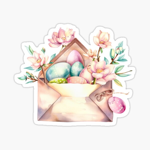 Item preview, Envelope Filled With Easter Eggs And Flowers designed and sold by New-School-Wave.