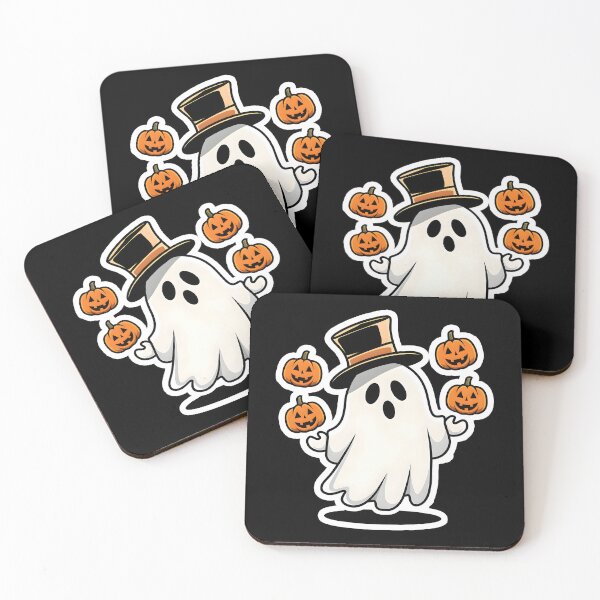 Item preview, halloween ghost juggling pumpkins designed and sold by NextDoorShoop.