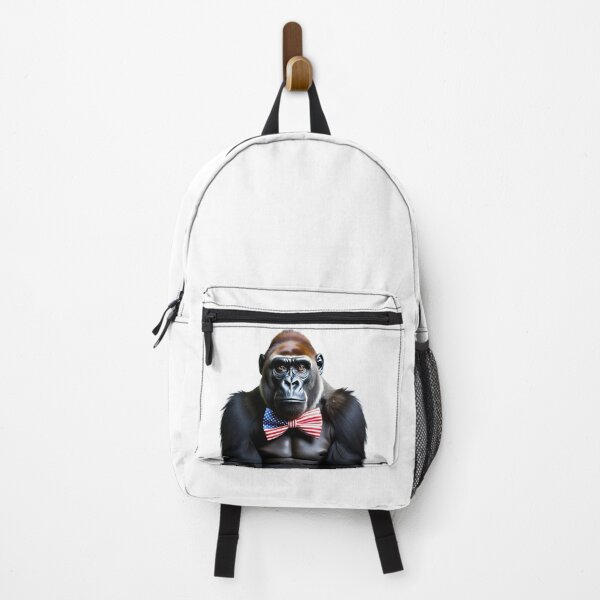 Item preview, Funny cool Gorilla wearing a USA flag bow tie designed and sold by LazyOwlStore.