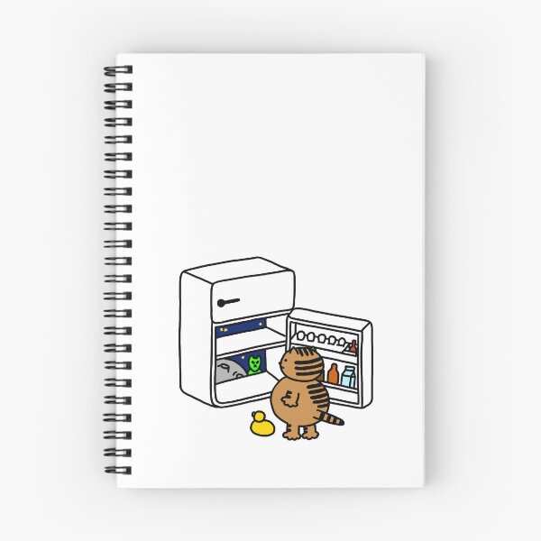 Item preview, a Cat and a Duck looking at an alien through the refrigerator designed and sold by superbaechoo.