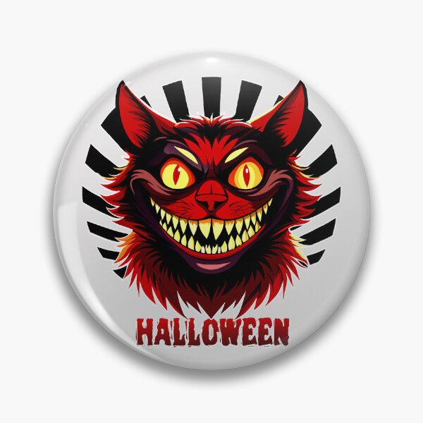 Item preview, Fiery Grin Black Cat Halloween Design – Spooky and Playful Art designed and sold by VikArtStudio.