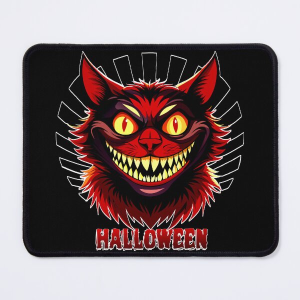 Item preview, Fiery Grin Black Cat Halloween Design – Spooky and Playful Art designed and sold by VikArtStudio.
