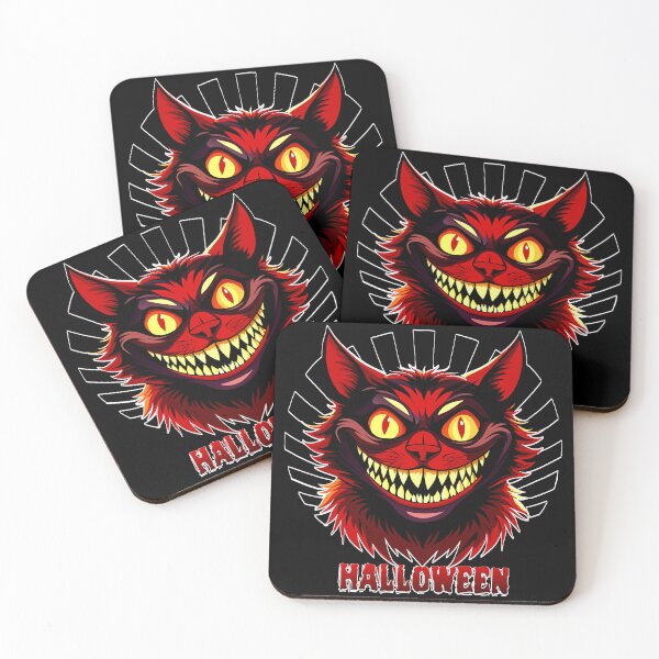 Item preview, Fiery Grin Black Cat Halloween Design – Spooky and Playful Art designed and sold by VikArtStudio.
