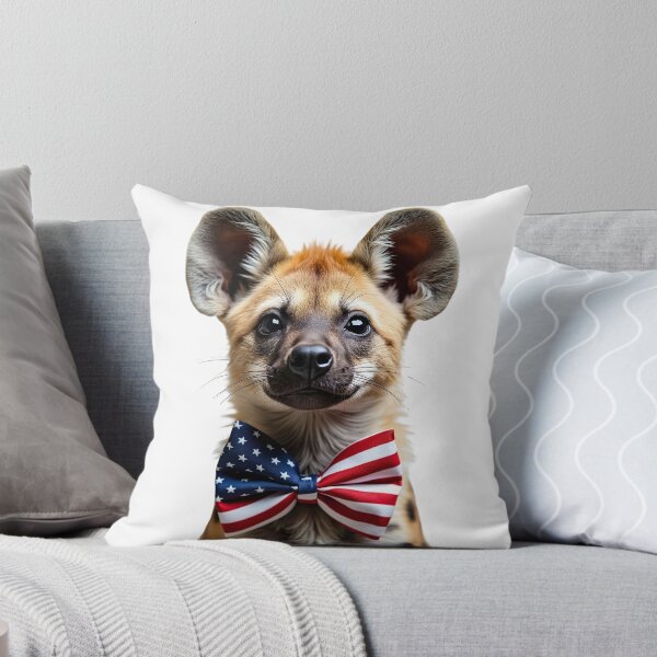 Item preview, Funny cool Hyena wearing a USA flag bow tie designed and sold by LazyOwlStore.