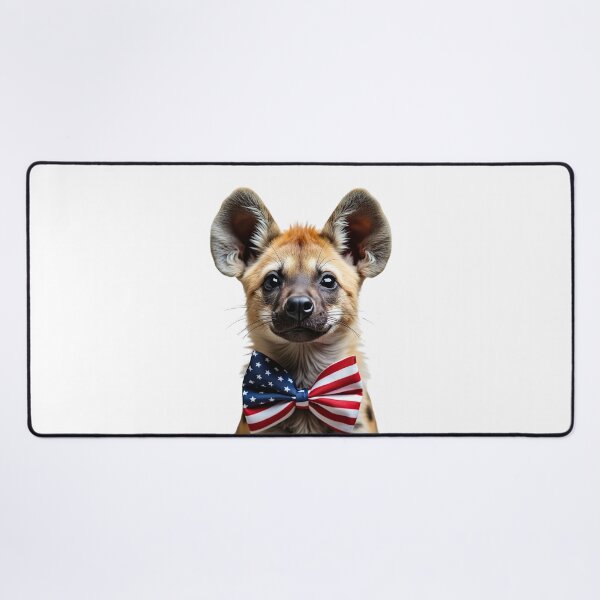 Item preview, Funny cool Hyena wearing a USA flag bow tie designed and sold by LazyOwlStore.
