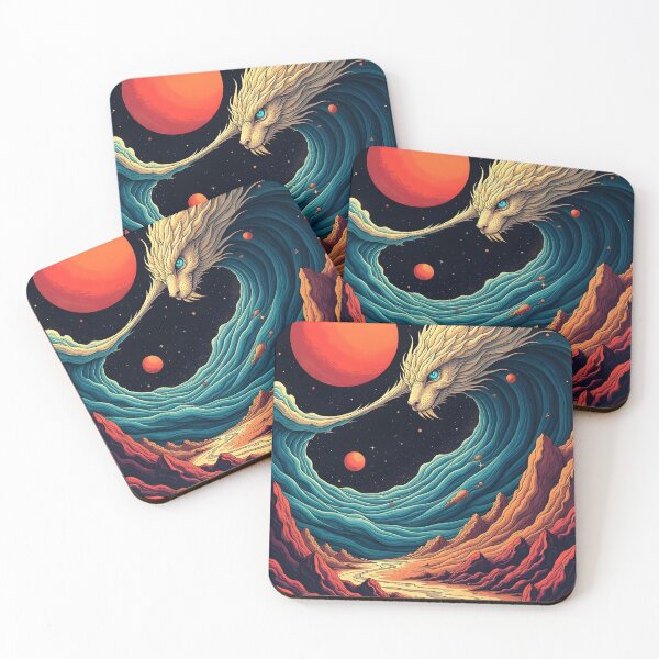 Item preview, Abstract photo of mountains and wave with creature head designed and sold by RobiCom.