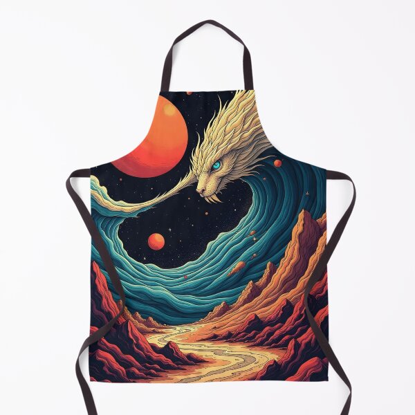 Item preview, Abstract photo of mountains and wave with creature head designed and sold by RobiCom.