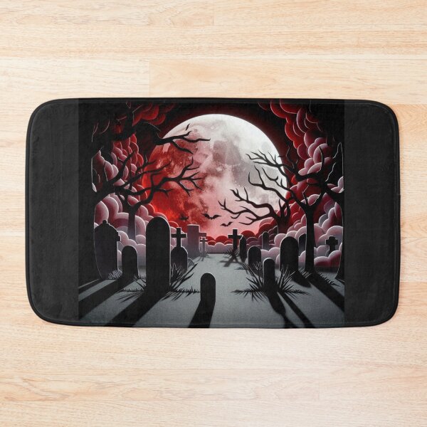 Item preview, Blood Moon Graveyard with Shadows and Tombstones designed and sold by Nanthanon.