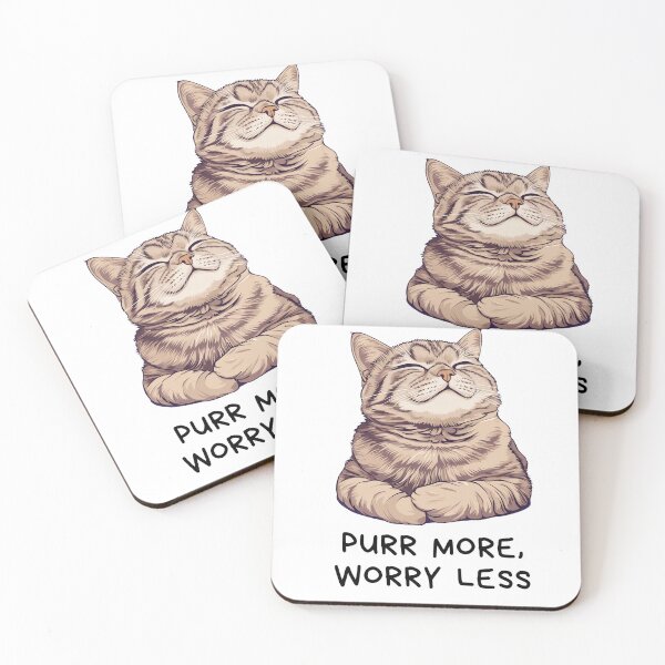 Item preview, Cat quote Purr More, Worry Less designed and sold by Vateira.