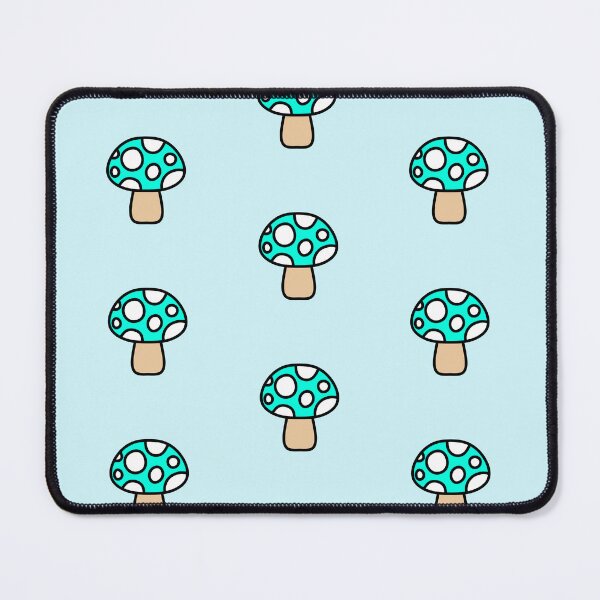 Item preview, Retro Cute Mushroom Light Blue and White designed and sold by MrsCreative1.