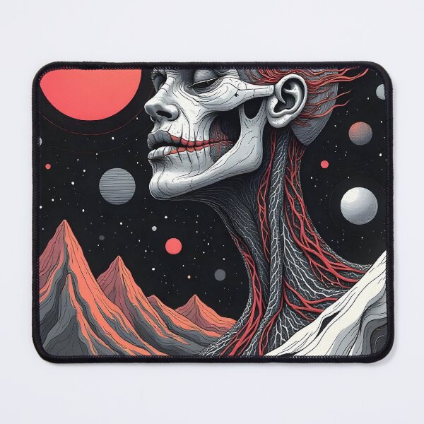 Item preview, A photograph of mountains against the backdrop of space with a human head designed and sold by RobiCom.