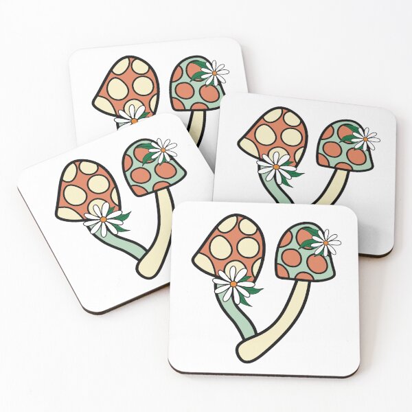 Item preview, Retro Mushroom Drawing Green and Orange designed and sold by MrsCreative1.