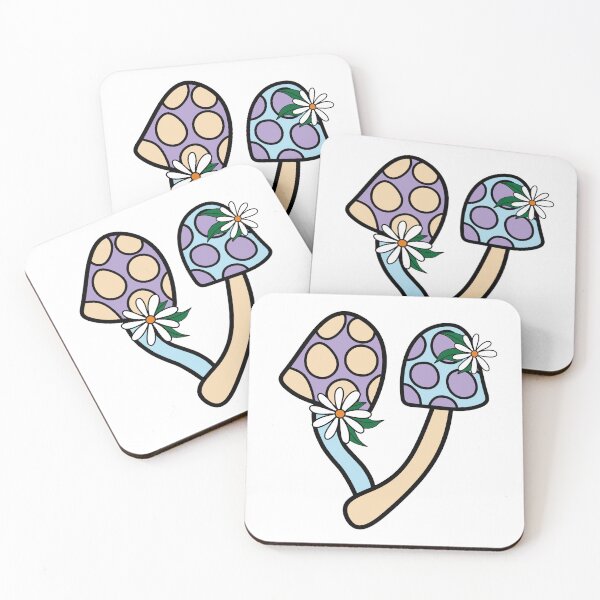 Item preview, Retro Mushroom Drawing Pastel Purple and Cream  designed and sold by MrsCreative1.