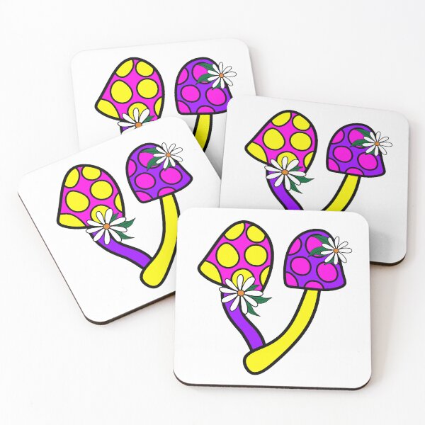 Item preview, Mushroom Drawing Neon Yellow, Purple and Pink designed and sold by MrsCreative1.