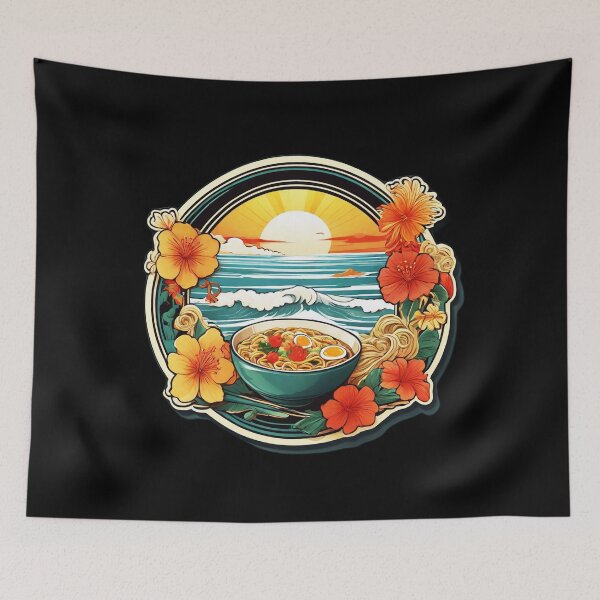 Artikelvorschau, Sommer-Ramen am Strand bei Sonnenuntergang mit Hawaii-Orchideen entworfen und verkauft von NautiChic.