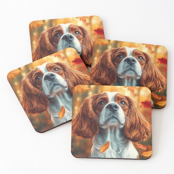 Item preview, Cavalier King Charles Spaniel in Autumn designed and sold by PetsArt.