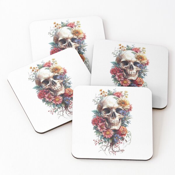 Item preview, Floral Skull - Boho Chic Gothic Art designed and sold by pixal-shop.