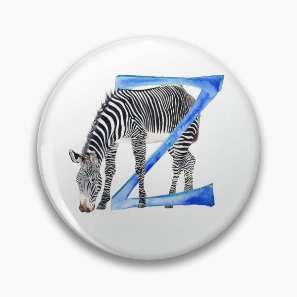Item preview, z is for zebra, watercolour animal alphabet painting designed and sold by ChaseWilderness.