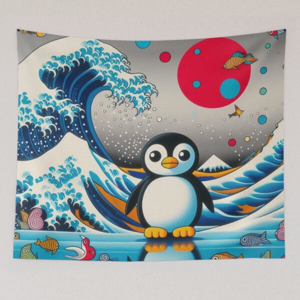 Item preview, Penguin in a Japanese Pop Art Style designed and sold by romeobravado.