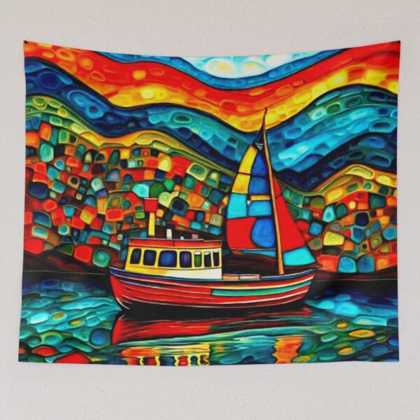 Item preview, Boat in fjord 1 designed and sold by George Hutton Hunter.