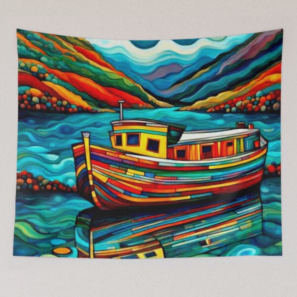 Item preview, Boat in fjord 4 designed and sold by George Hutton Hunter.