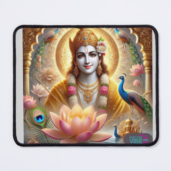 Item preview, Hare Krishna Maha Mantra with Divine Krishna Imagery – Spiritual Devotion, Meditation, and Bhakti Art designed and sold by raiseyourvibe1.