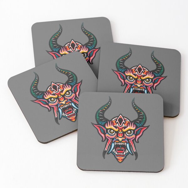 Item preview, Colorful Old School Tattoo Devil Head designed and sold by Giggl'n Gopher.