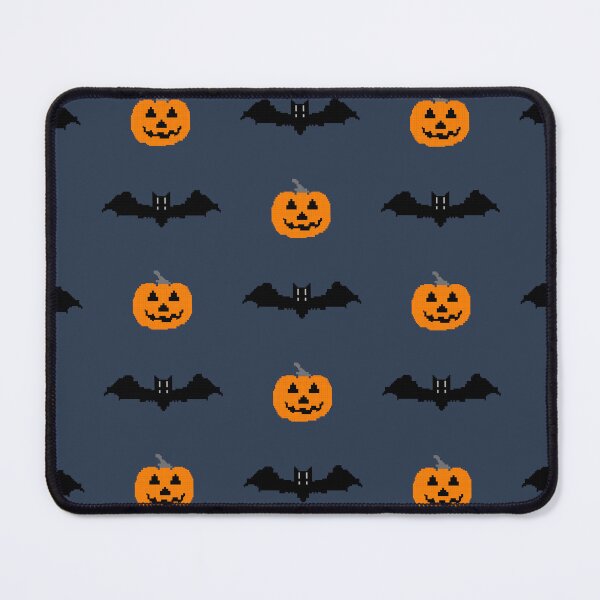Item preview, Pixel Art Halloween Pattern with Jack-O'-Lanterns and Bats designed and sold by nuutree.
