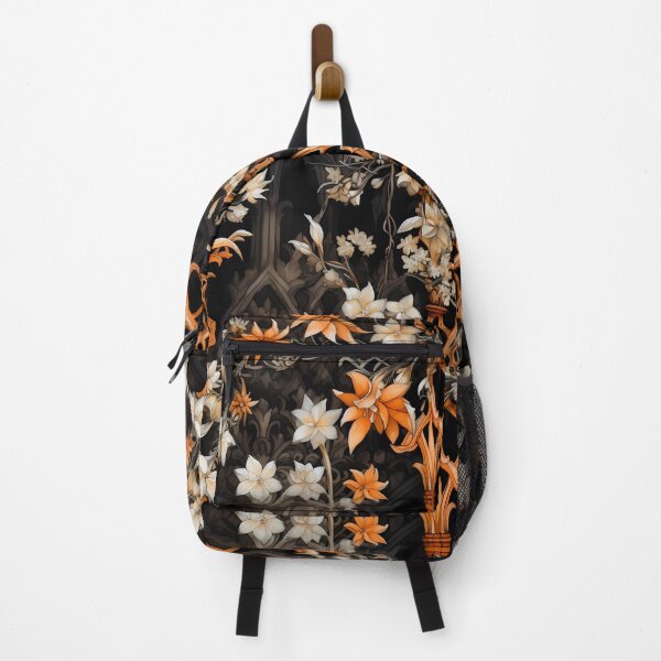 Item preview, Gothic Bloom: Orange and White Floral Art designed and sold by NolineXpression.