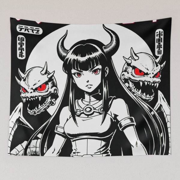 Item preview, Vintage Manga Cover Art Anime Girl and Monster designed and sold by AnimeMangaGirls.