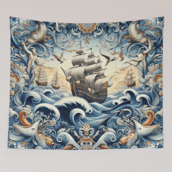 Item preview, A Portuguese Tile Tale - Caravela Odyssey designed and sold by desAIgns by Rosa.