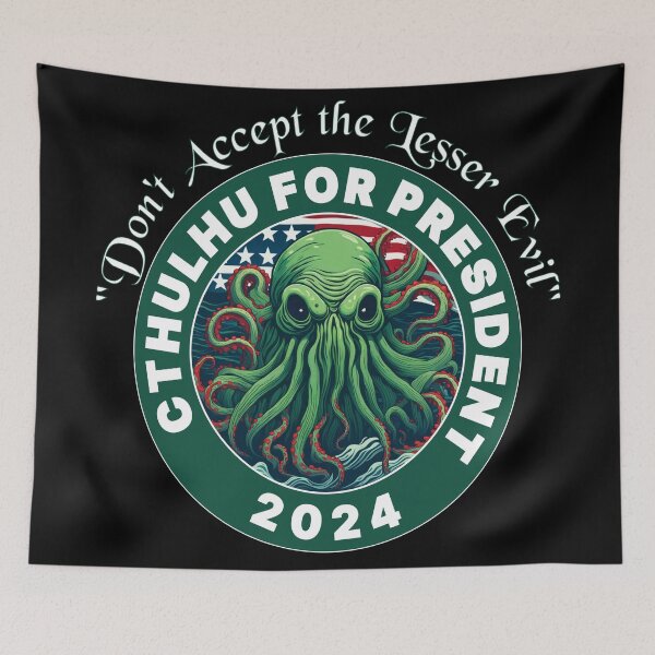 Item preview, CTHULU FOR PRESIDENT 2024 GREEN 2 designed and sold by Marni Scofidio Desi9ns.