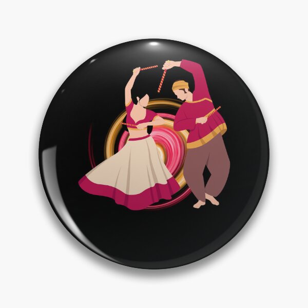 Item preview, Navratri dancing Couple playing Garba design 16 designed and sold by mndesignworx.