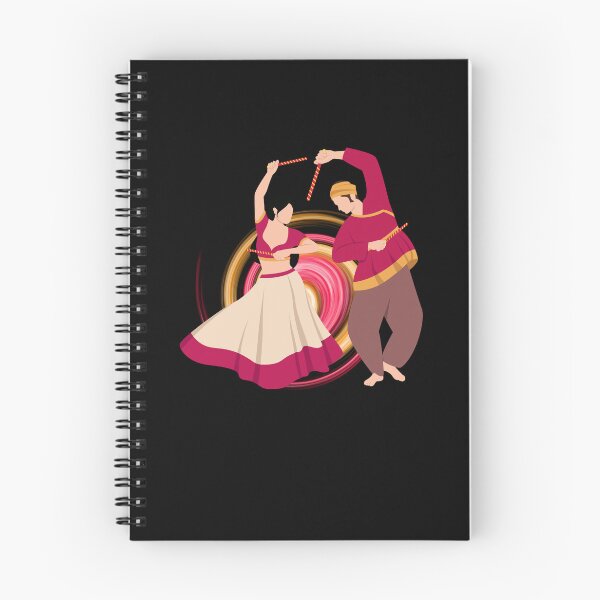 Aperçu de l'œuvre Couple dansant Navratri jouant Garba design 16 créée et vendue par mndesignworx.