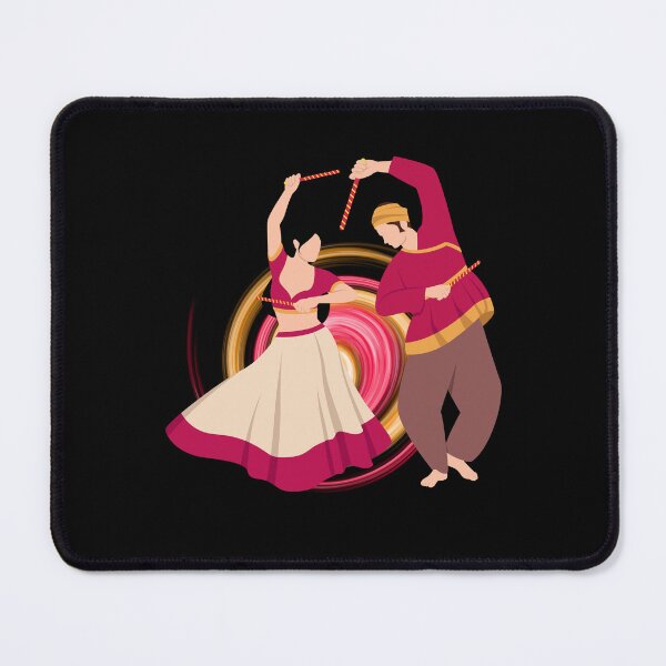 Item preview, Navratri dancing Couple playing Garba design 16 designed and sold by mndesignworx.