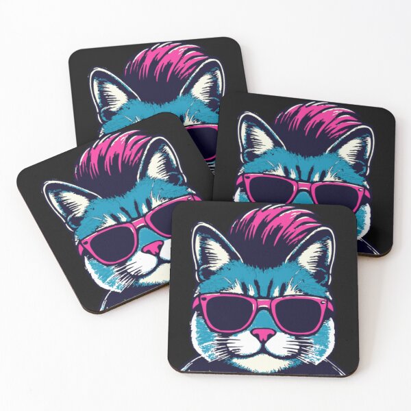 Item preview, 80s Pop Art Cat - Modern Pop Art | City Pop Art Punk Style designed and sold by Kubala.