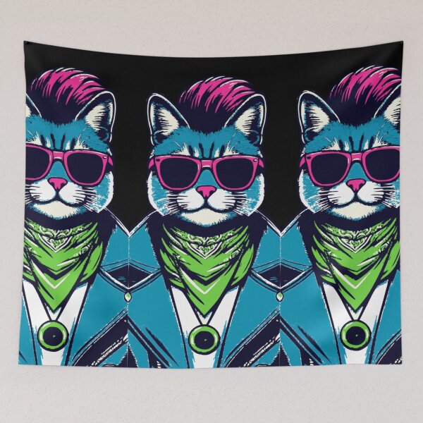 Item preview, 80s Pop Art Cat - Modern Pop Art | City Pop Art Punk Style designed and sold by Kubala.