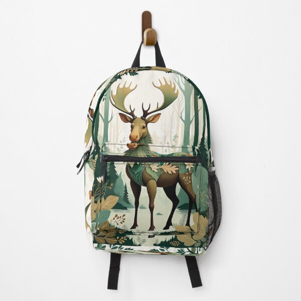 Item preview, Green Moose Wild Life Abstract Vintage Zentangle Art designed and sold by Witty Shirts.